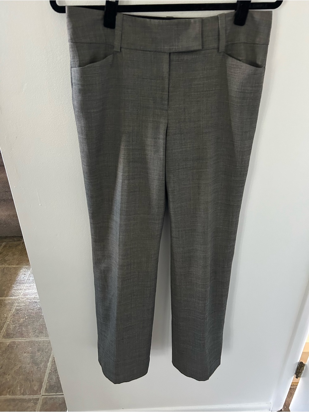 Ann Taylor Gray Straight-Leg Dress Trousers
